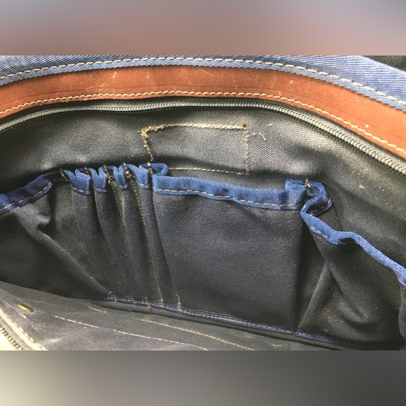 Vtg Wilderness Pride Battenkill Leather Travel Messenger Attache Top Handle Bag - Picture 10 of 10